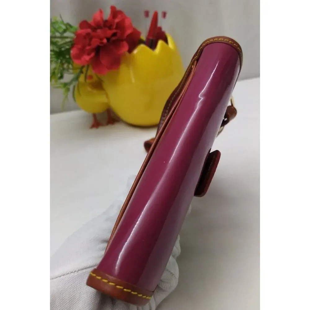 Dooney & Bourke Magenta Patent Leather Button Wristlet - Coin Wallet